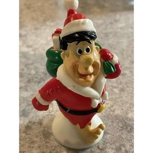 Vintage Fred Flintstone Santa Hanna Barbara 1993 3.5" plastic/vinyl